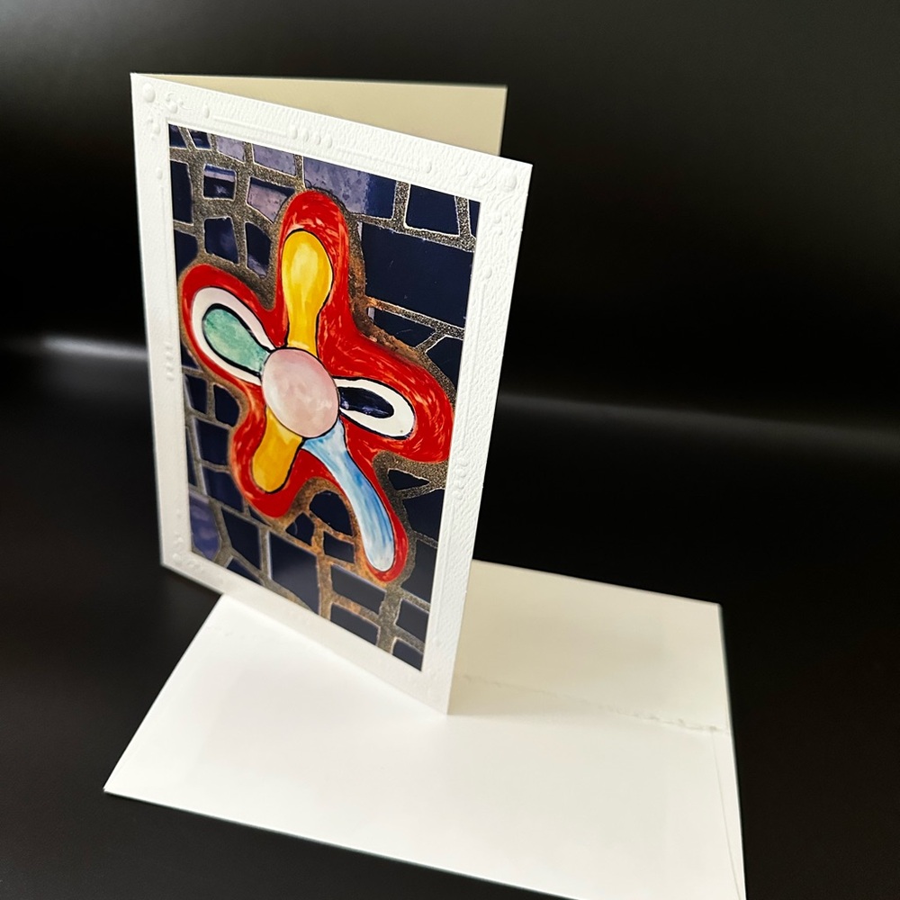 READY MADE GIFT! Set of 6 Colorful Photo Mosaic Art Cards—5 by 7, Blank Inside - Picture 7 of 8